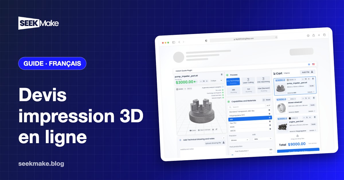 Devis impression 3D en ligne : du fichier STL à la commande payée